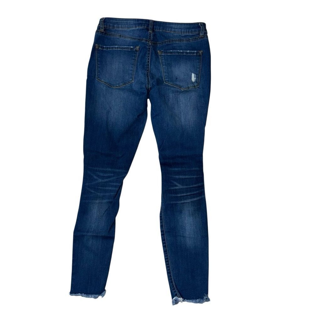 refuge Dark Wash Blue Skinny Distressed Stretchy Jeans with pockets size 6 - Picture 5 of 12